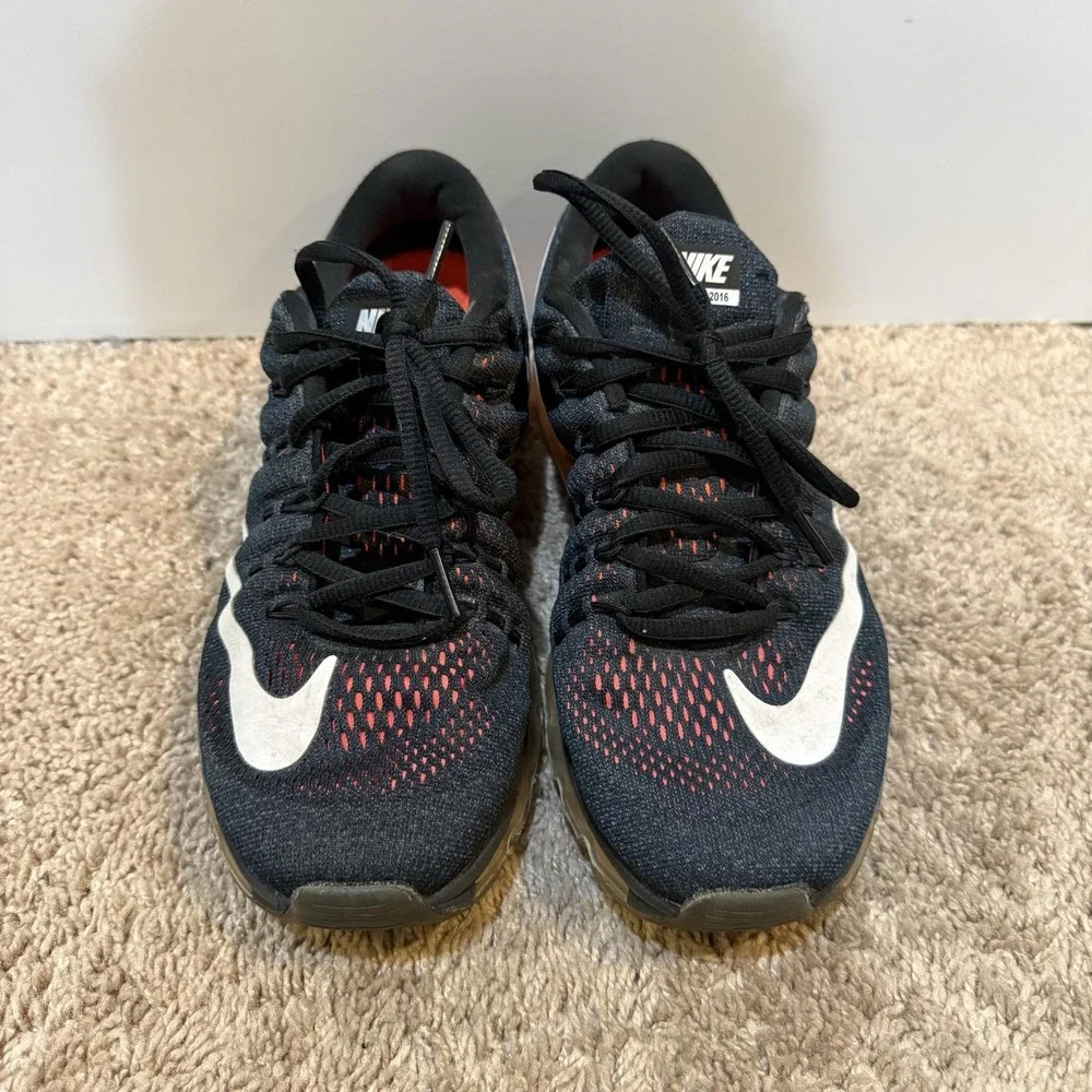 Nike Air Max 2016 Mens Running Shoes Black Red White 806771-008 Size 7 Sneaker